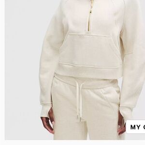 Lululemon Athletica Heathered Bone/Gold Half-Zip Hoodie